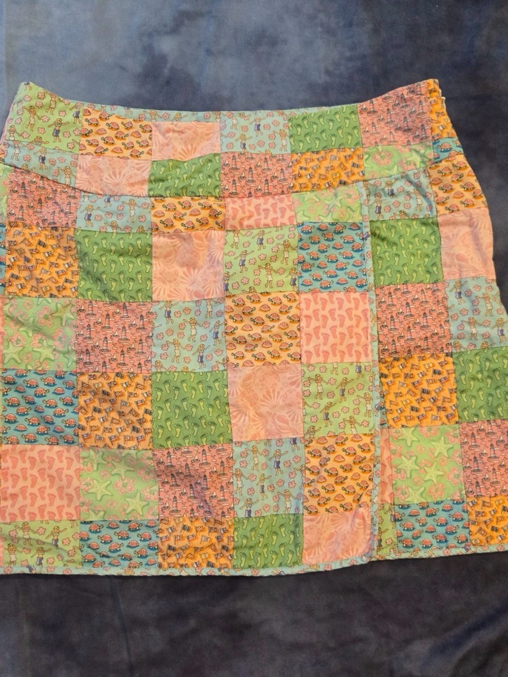 Vineyard Vines Pastel Patchwork Mini Skirt - Pink, Green, Blue, Yellow
